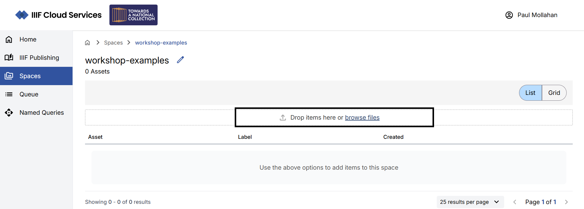 Spaces - adding images