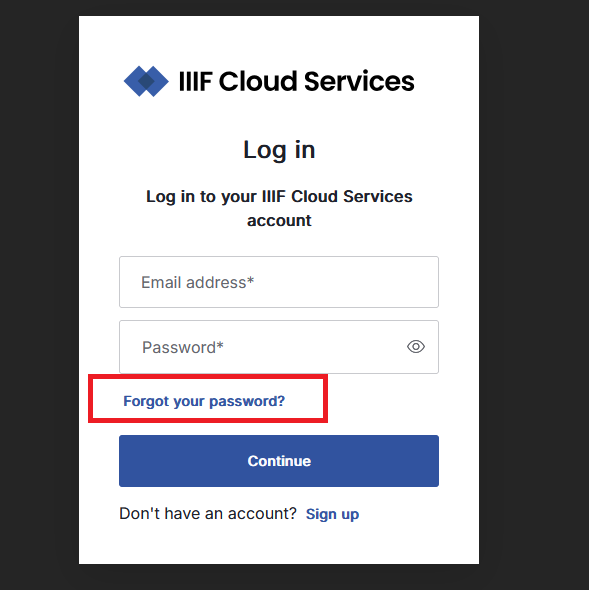 Select to reset your password
